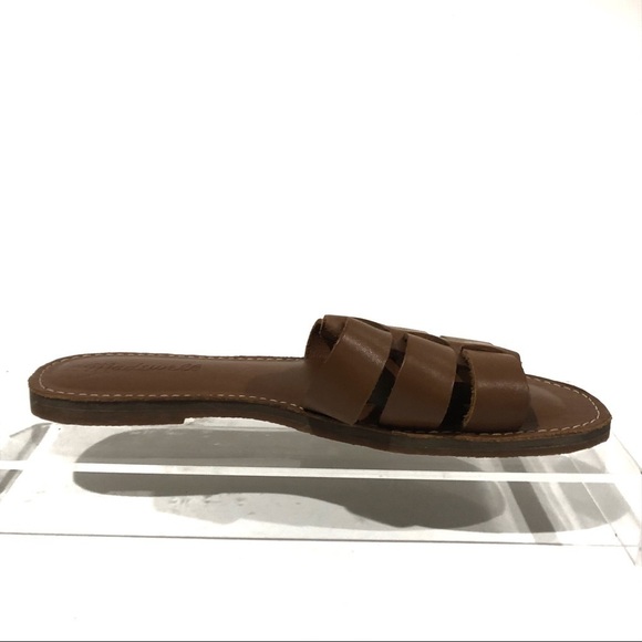 Madewell The Boardwalk Fisherman Slide Mule Flat Tan Leather Sandals Size 6.5 - Picture 8 of 10